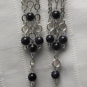 No 658 Beautiful handmade chandelier earrings with polished stones